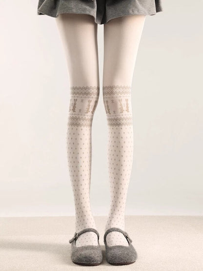 Soft bunny velvet tights