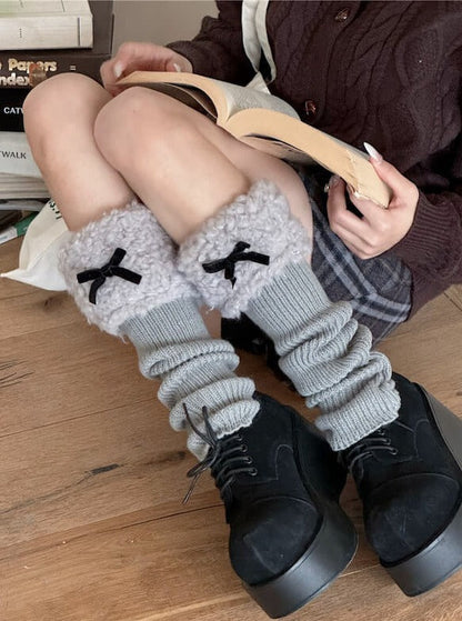 Soft girl fluffy leg warmers