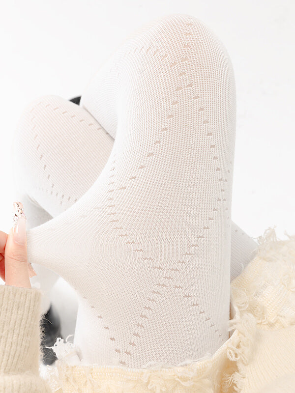 Soft girl hollow diamond-patterned tights