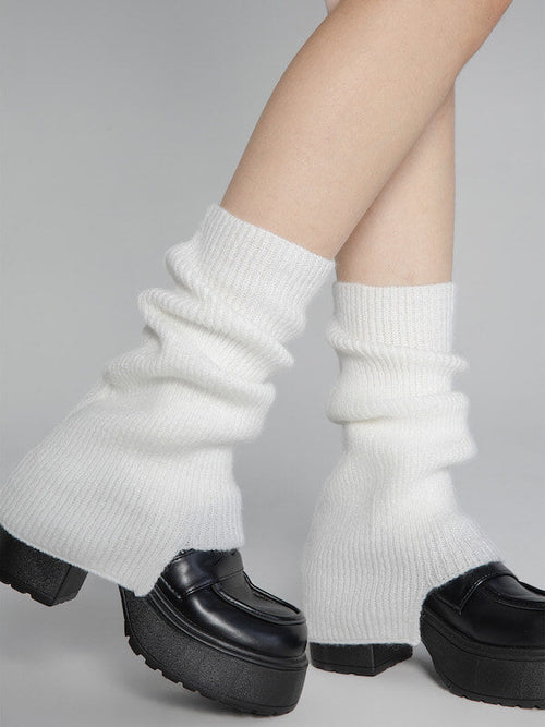 Soft girl knit leg warmers