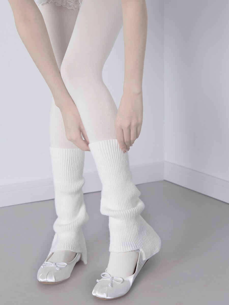 Soft girl knit leg warmers