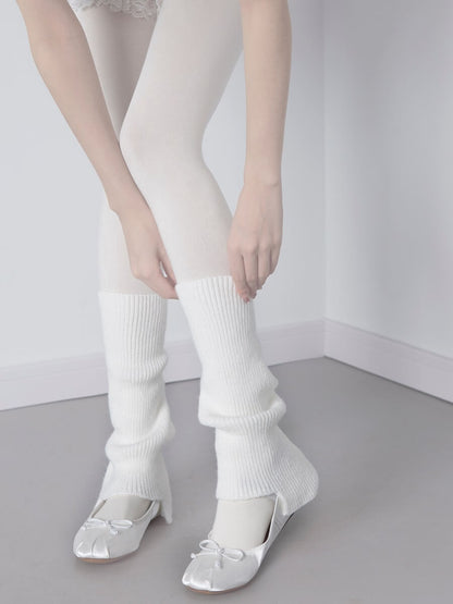 Soft girl knit leg warmers