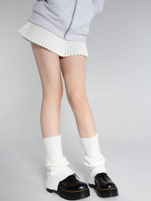 Soft girl knit leg warmers