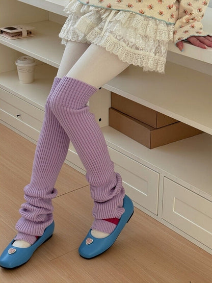 Soft Girly Knit Stirrup Leg Warmers