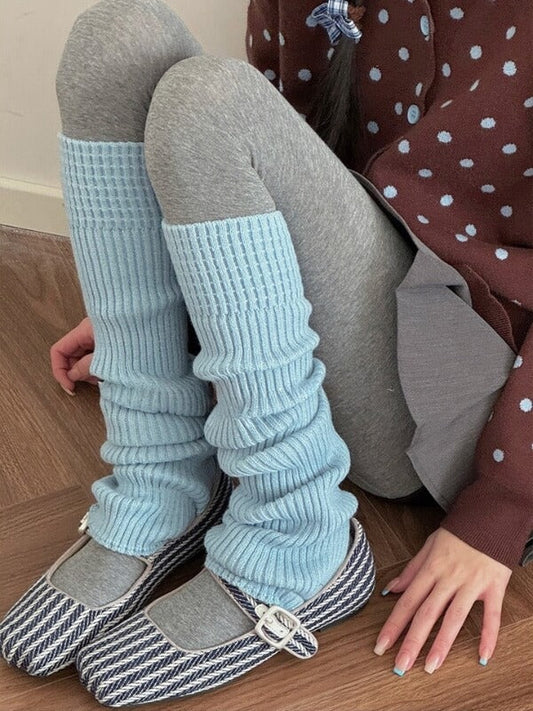 Soft Girly Knit Stirrup Leg Warmers