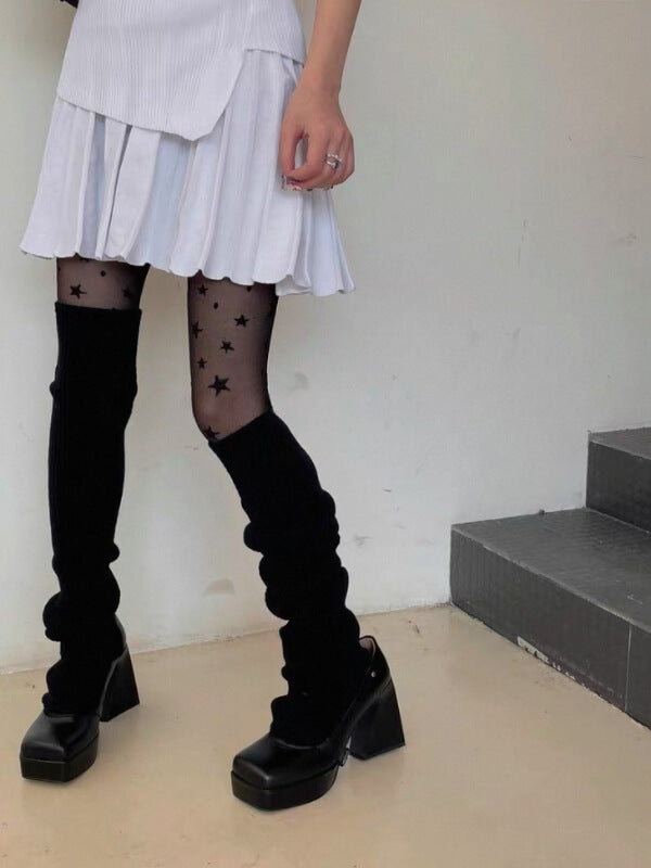 Soft Girly Knit Stirrup Leg Warmers
