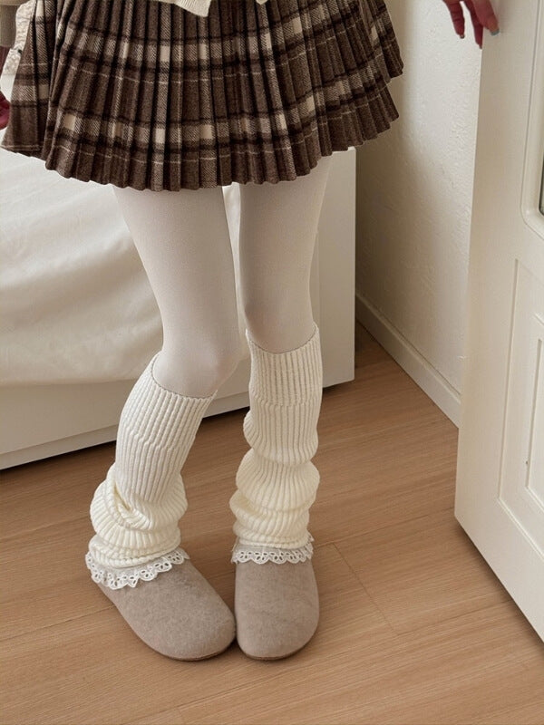 Soft Girly Knit Stirrup Leg Warmers