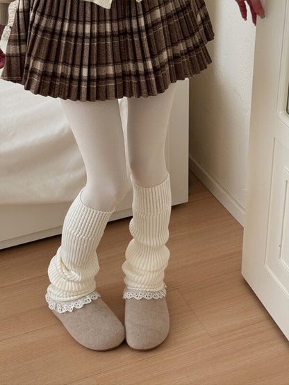 Soft Girly Knit Stirrup Leg Warmers