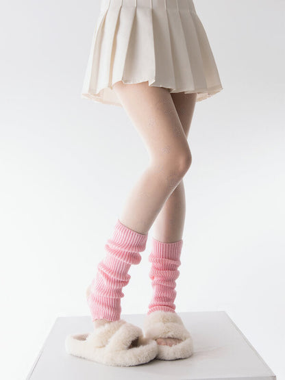 Soft kawaii cream leg warmers