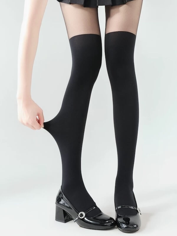 Soft Over-Knee Effect Thigh-High Tights