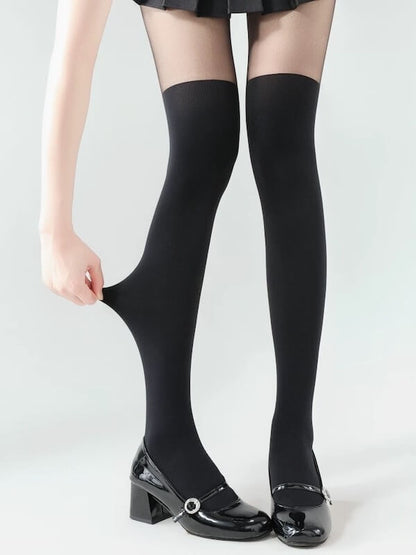 Soft Over-Knee Effect Thigh-High Tights