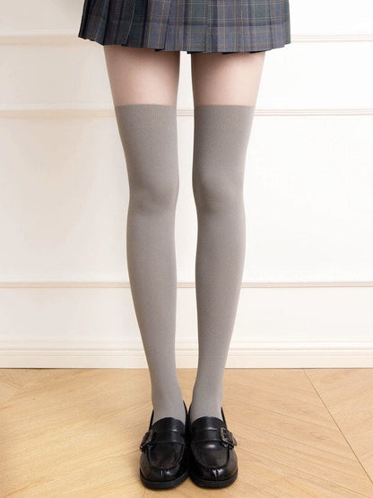 Soft Over-Knee Effect Thigh-High Tights