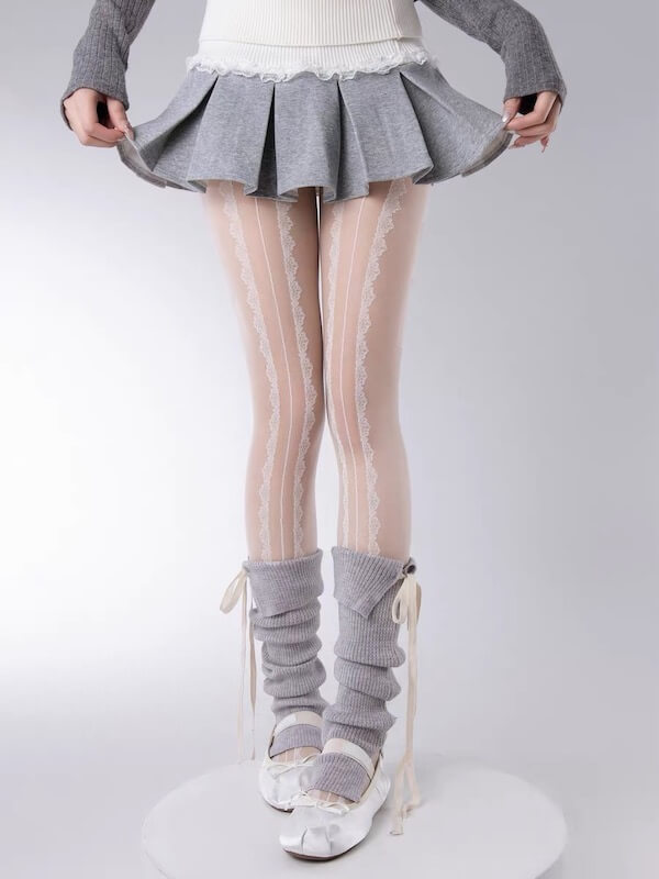 Soft ribbon ballet leg warmers
