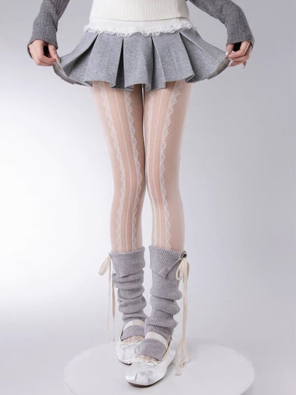 Soft ribbon ballet leg warmers