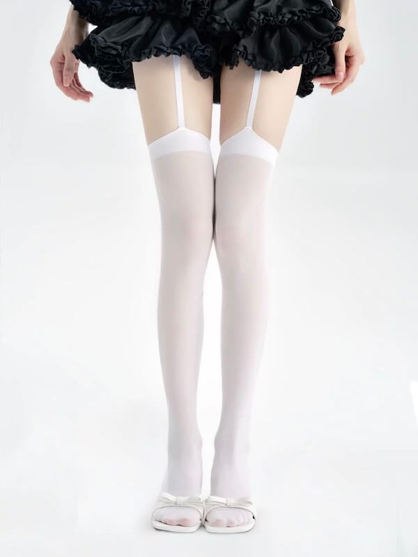 Soft velvet suspender stockings