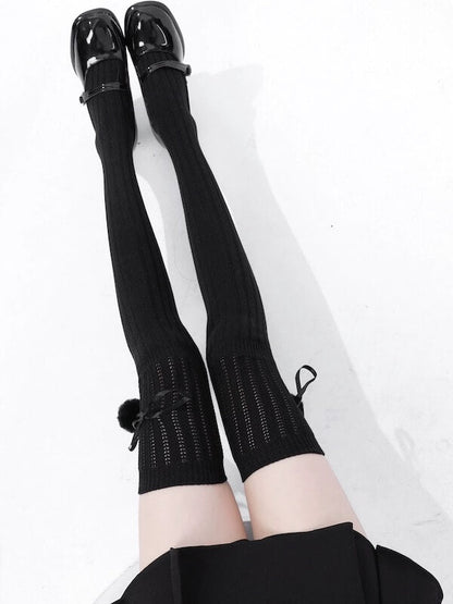Soft winter pompon stockings