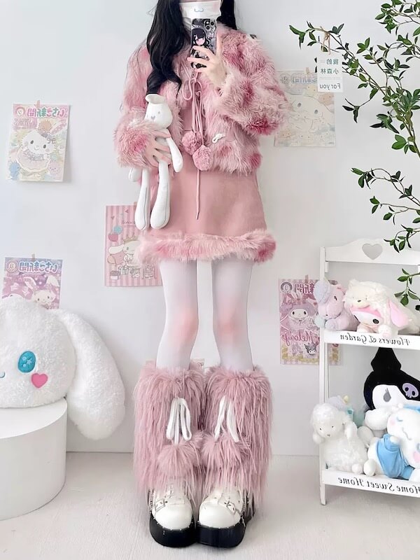 Spicy y2k candy fur leg warmers
