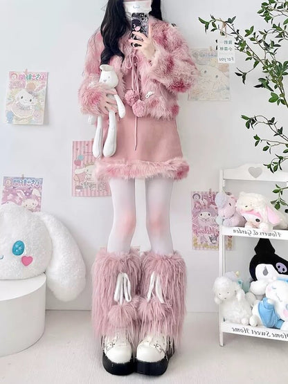 Spicy y2k candy fur leg warmers