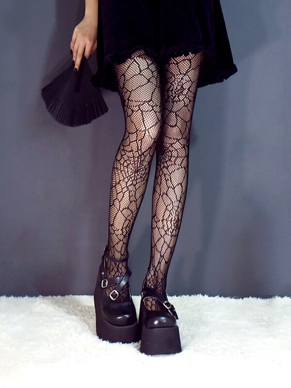 Spider web goth tights