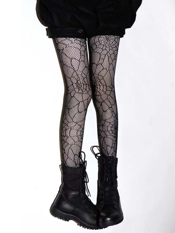 Spider web goth tights