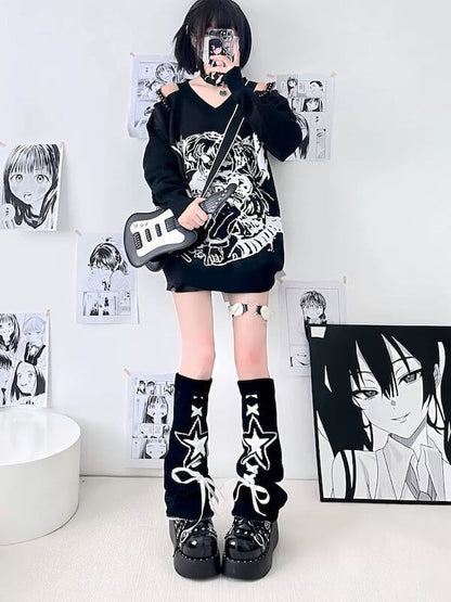 Star ribbons y2k leg warmers