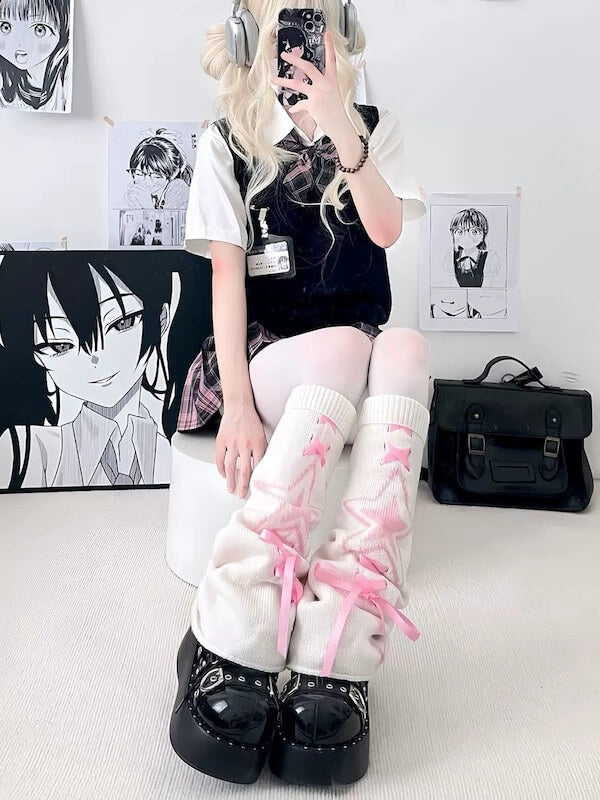 Star ribbons y2k leg warmers
