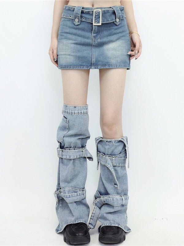 Y2k denim leg warmers