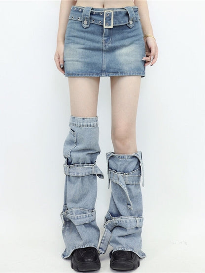 Y2k denim leg warmers