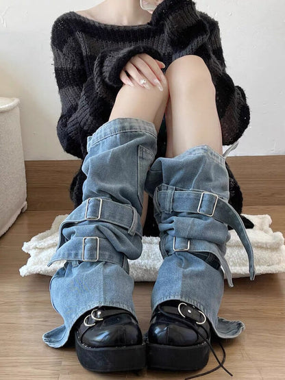 Y2k denim leg warmers
