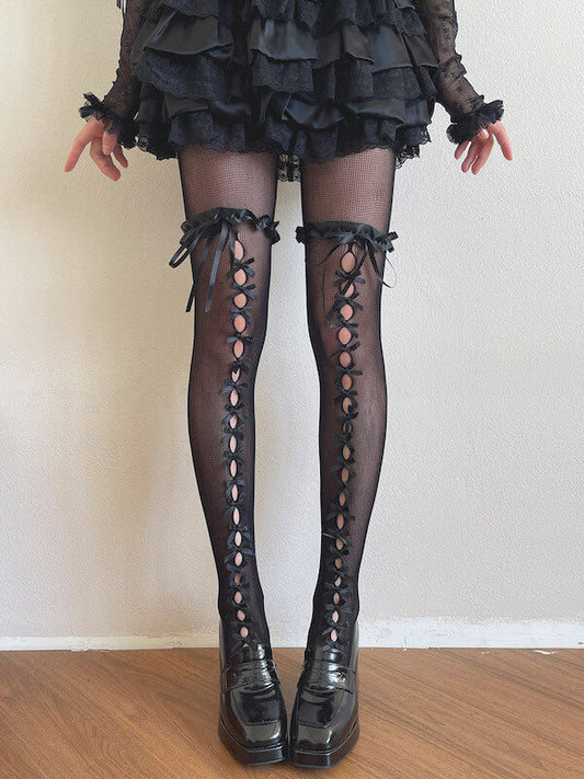 Sugar chic cut-out bow lace Tights