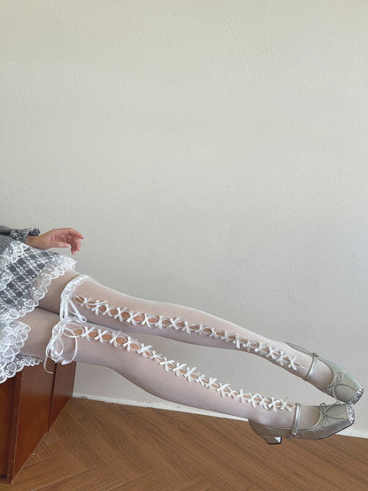Sugar chic cut-out bow lace Tights