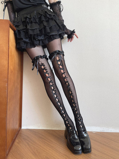 Sugar chic cut-out bow lace Tights