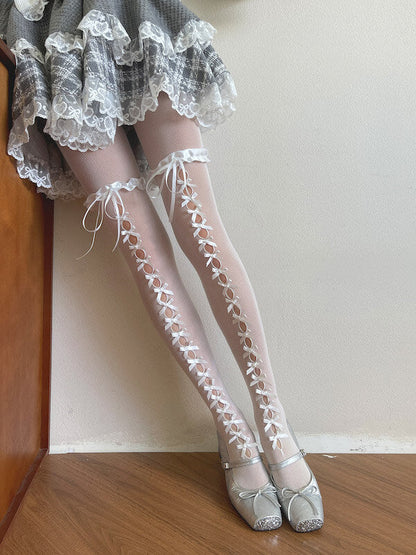 Sugar chic cut-out bow lace Tights
