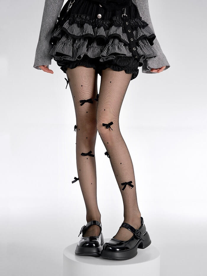 Sweet dollete pink bow beads tights