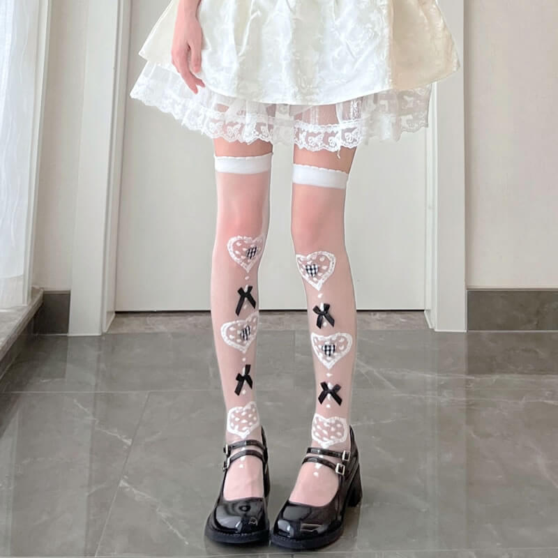 Sweet lolita hearts stockings