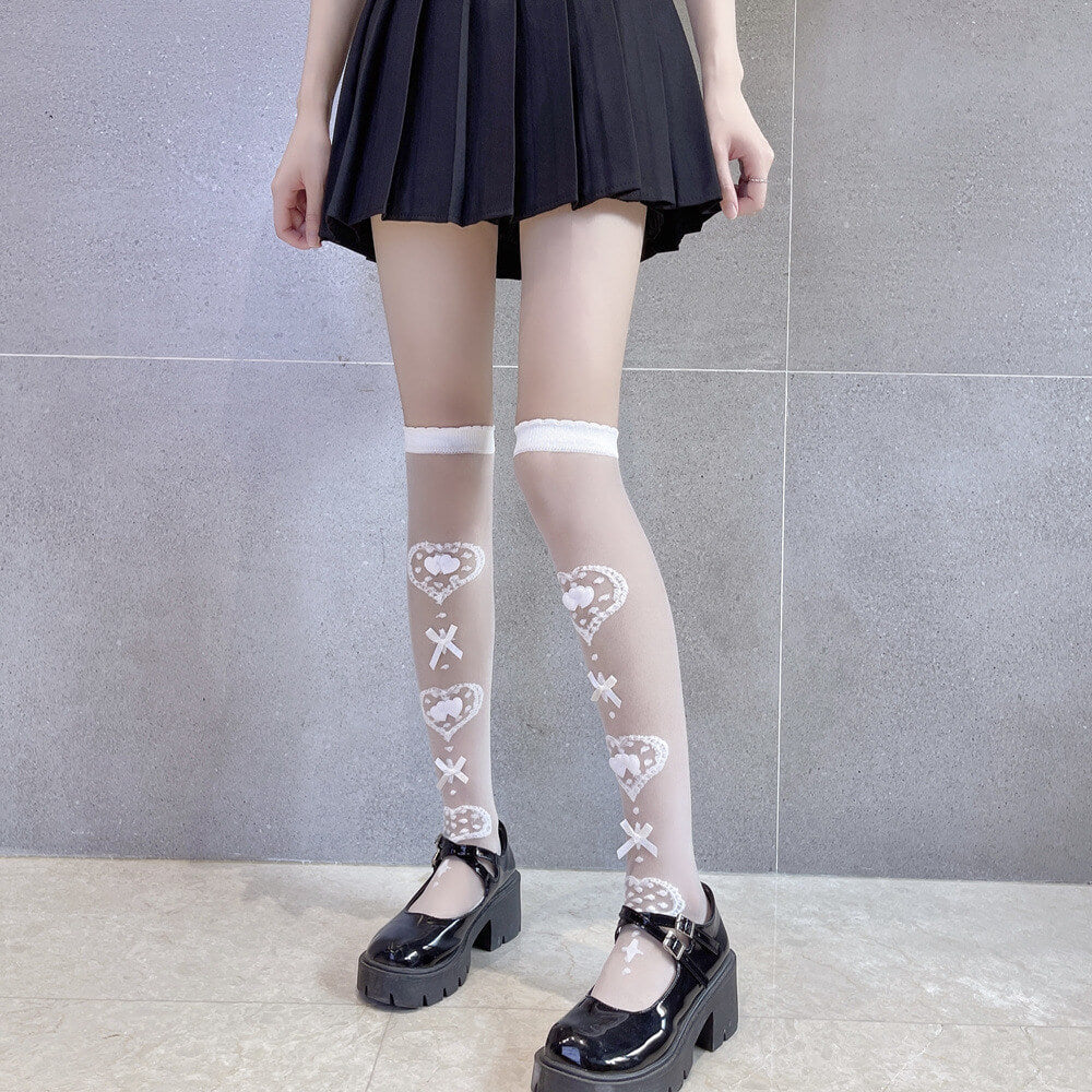 Sweet lolita hearts stockings