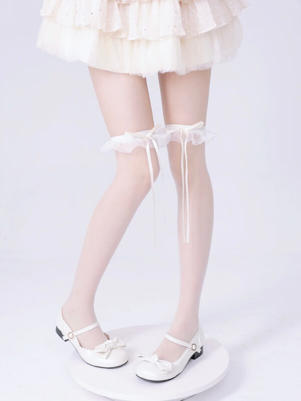 Thin ribbon lolita stockings
