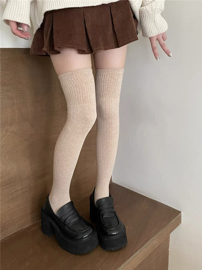 Twist knit academia winter stockings