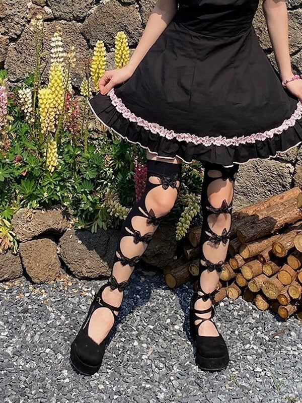 Vibrant butterfly stockings