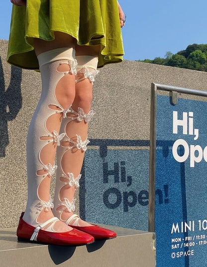 Vibrant butterfly stockings