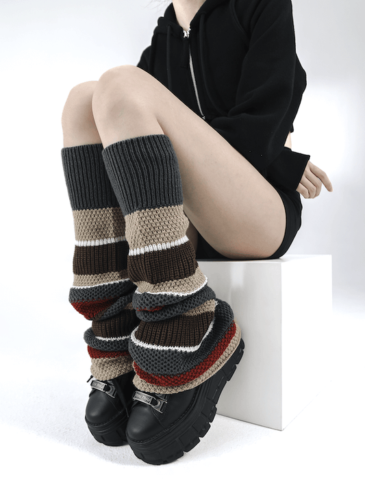 Vintage contrast color leg warmers