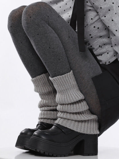 Vintage heart dot patterned autumn tights