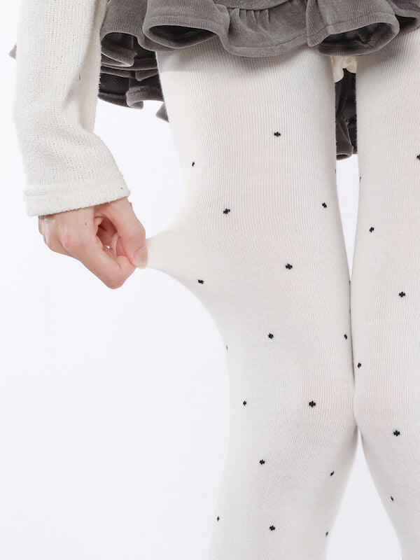Vintage heart dot patterned autumn tights