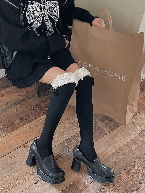 Black with white fur