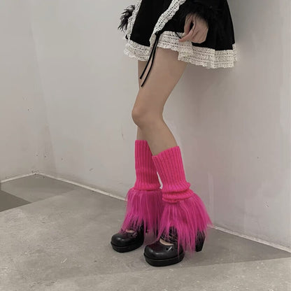 Y2k furry leg warmers