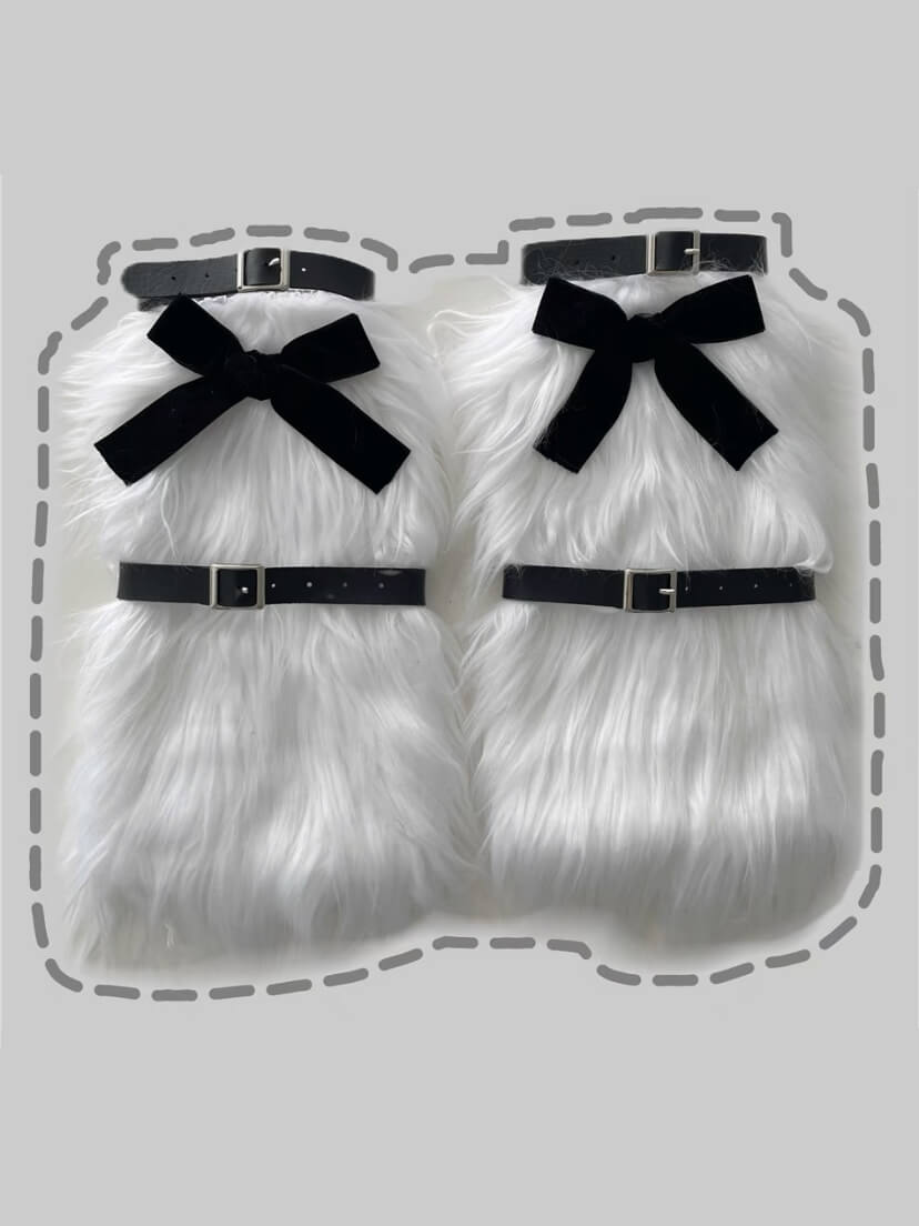 White with bow + Black Garters