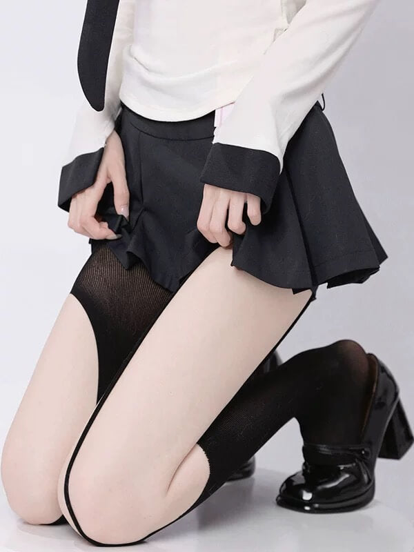 Y2K Baddie Irregular Cutout Tights