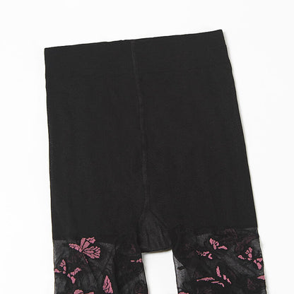 Y2k butterfly embroidery tights