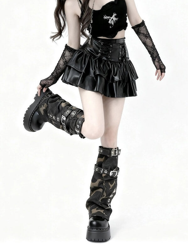 Y2K Camo Strap Leg Warmer