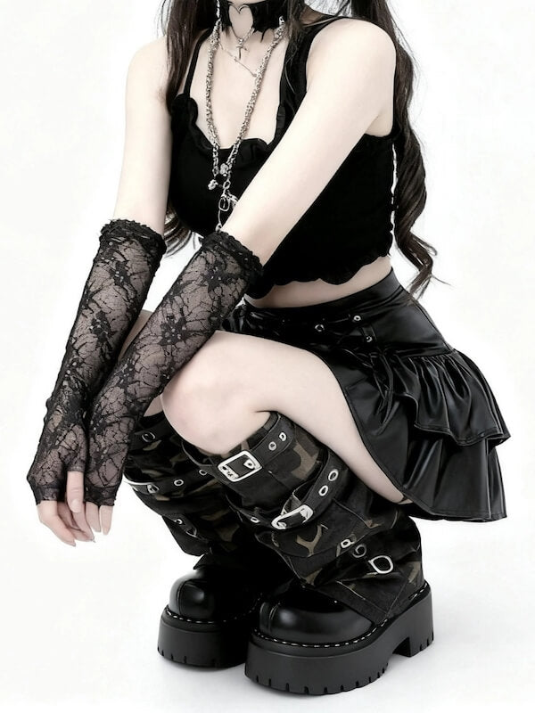 Y2K Camo Strap Leg Warmer